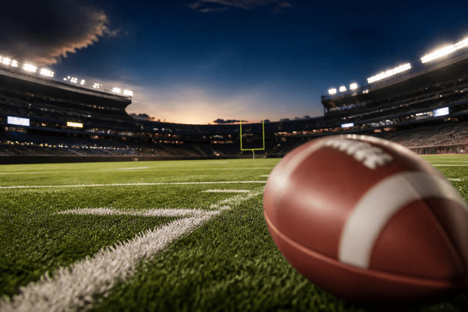 NFL football field at dusk — best NFL betting sites 2026